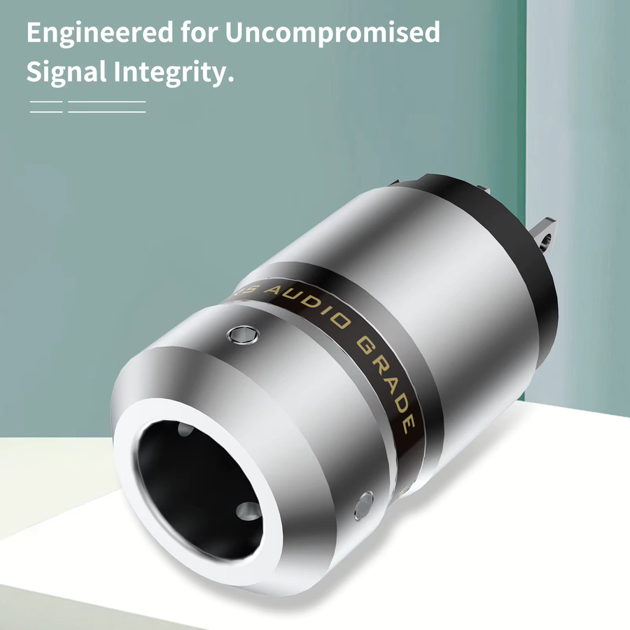 Audiocrast Rhodium-beschichteter IEC-Netzstecker Adapter für Hifi-Audiogeräte in Silber - Bild 2