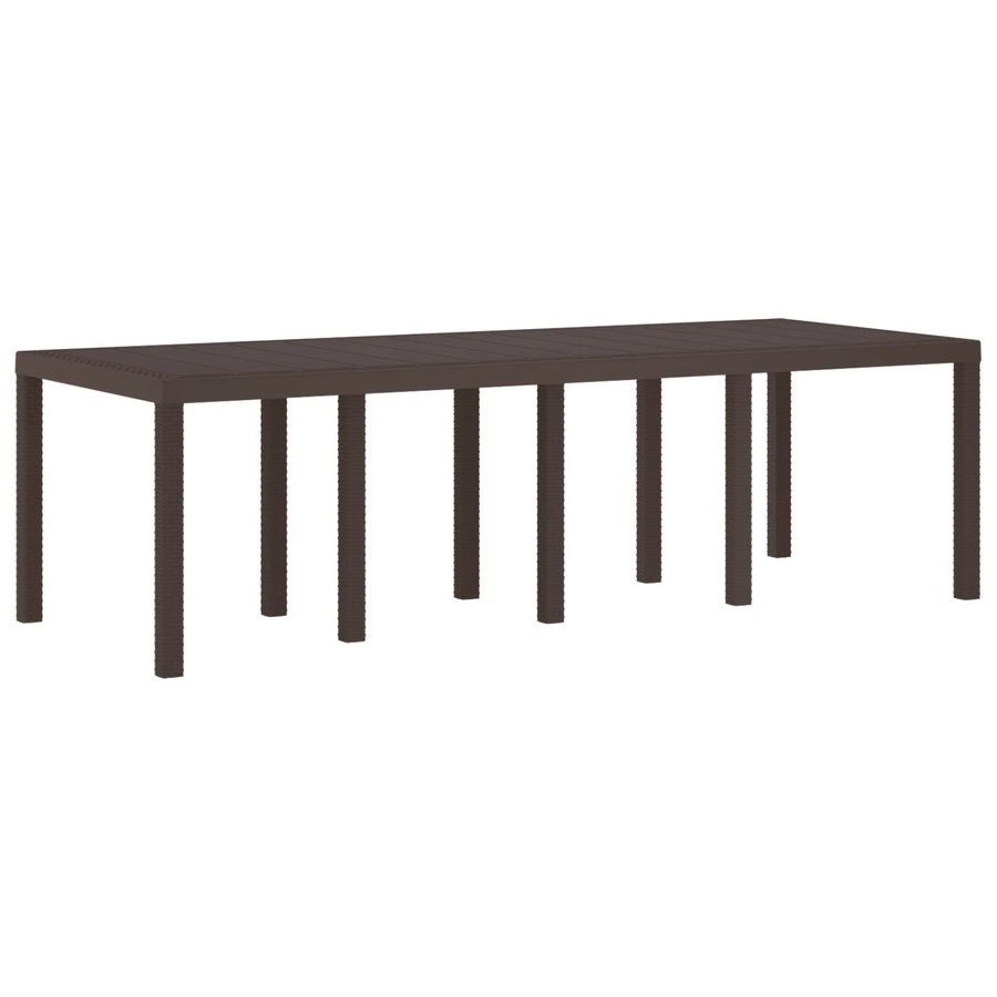 vidaXL Gartentisch aus Polyrattan in Braun, rechteckig und erweiterbar, B/T/H: 250 x 100 x 73 cm - Bild 2