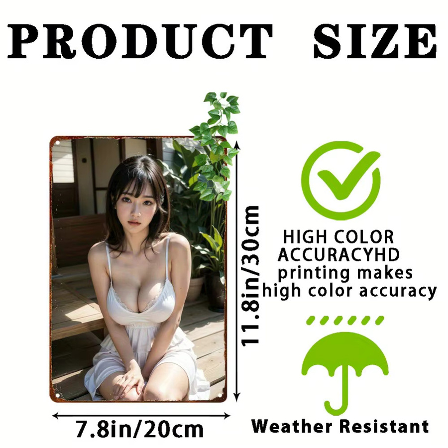 HELLOYOUNG Anime Wanddekoration Retro Metallschild Vintage Multicolor B: 20 cm, H: 20 cm - Bild 3