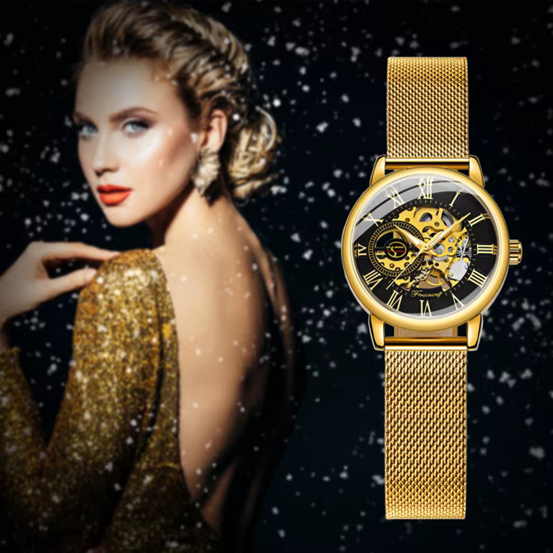 Forsining Armbanduhr, Mechanisch, Gold, Edelstahl, Damen - Bild 2