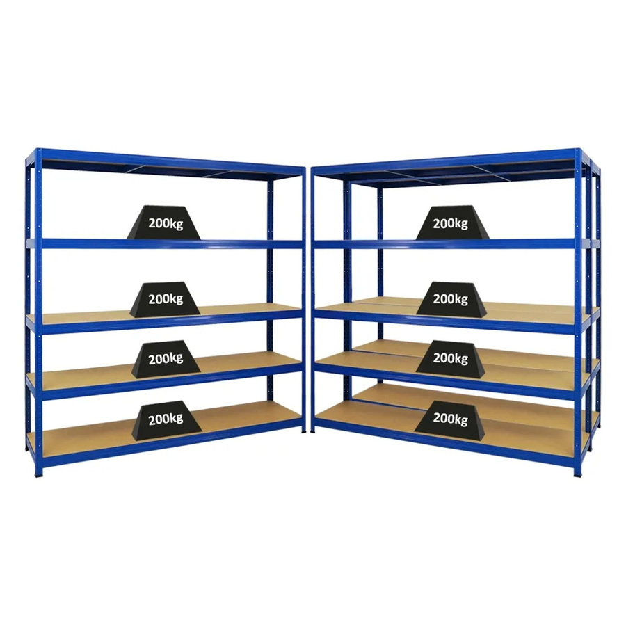 PROREGAL 3er Set Schwerlastregal Giant Elephant in Blau mit verstellbaren Fachböden aus MDF und Metall, H x B x T: 180 x 180 x 45 cm - Bild 2