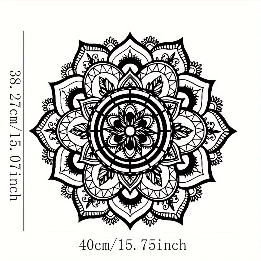CIFBUY Mandala Metall-Wandkunst Lotusblume in Schwarz als Boho Zen Dekoration - Bild 2