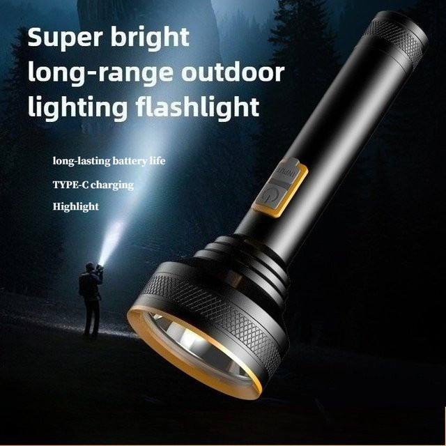 JIASHUAIXIN LED-Taschenlampe aus Aluminiumlegierung in Schwarz mit wiederaufladbarem Akku - Bild 1
