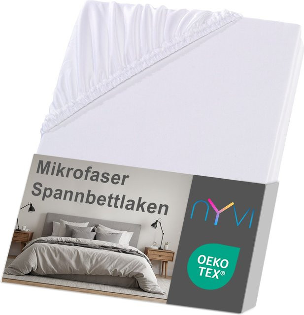 NYVI DreamScience Spannbettlaken aus Mikrofaser für Boxspringbetten, Weiß, B/T: 180 x 200 cm, Höhe: 40 cm - Bild 1
