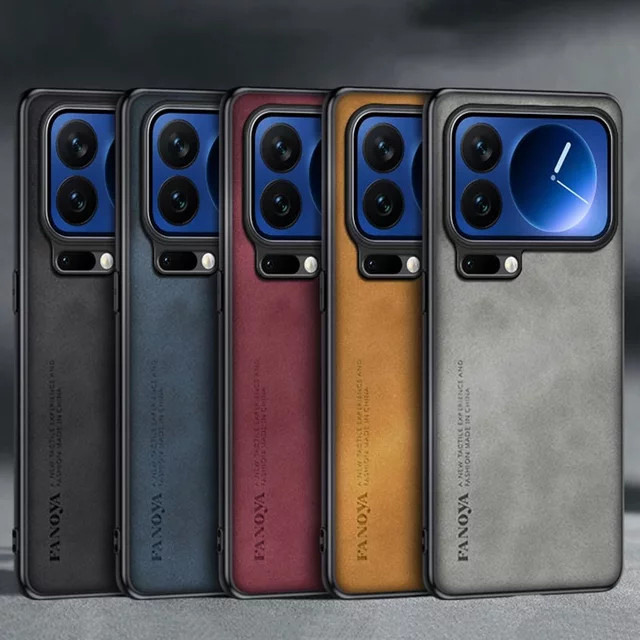 EUCAGR Luxus PU Leder Schutzhülle für Xiaomi Mi 17 Pro Max, 17 Ultra, 17 Pro und Mi 17 in Rot mit Silikon-Rückseite - Bild 1