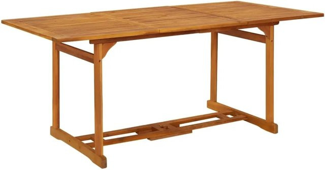 vidaXL Garten-Esstisch aus Akazien-Massivholz in Braun, rustikaler Esstisch für Garten, Hof oder Terrasse, B/T/H: 180 x 90 x 75 cm - Bild 1