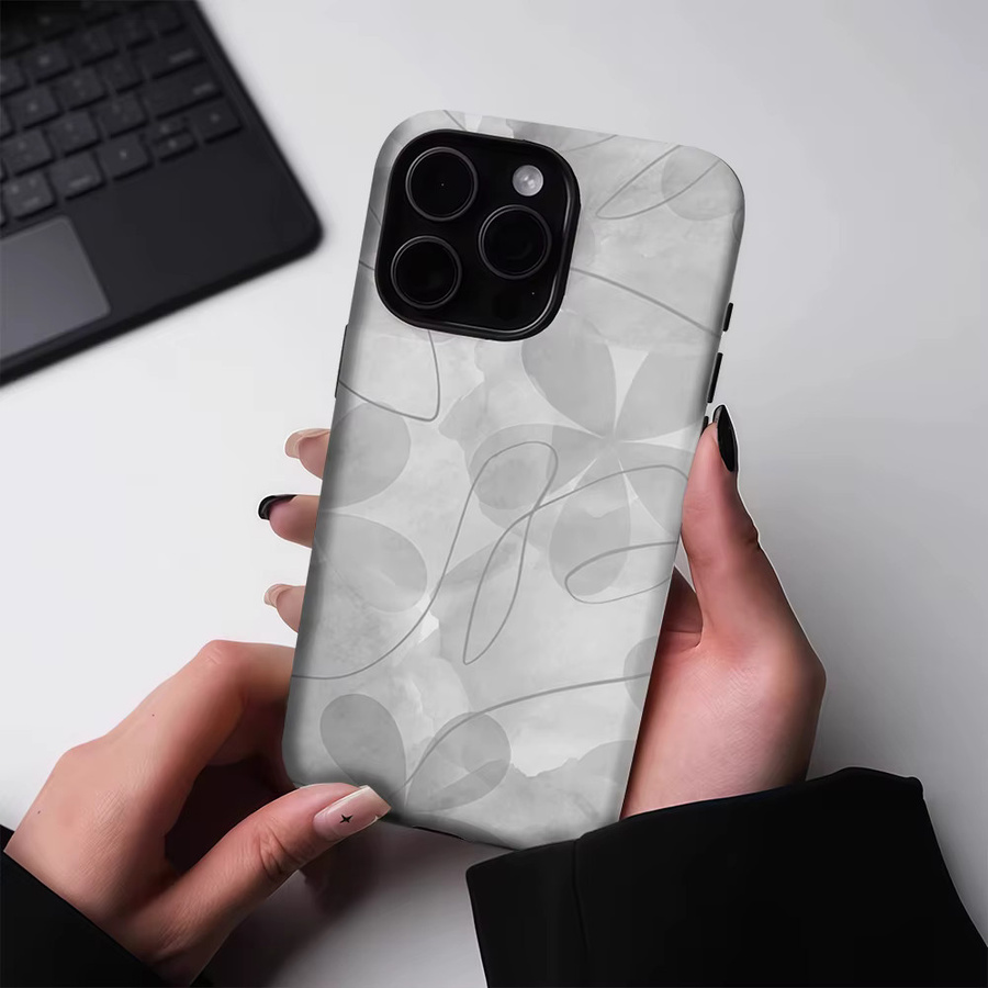 Potdemiel Magnetische Handyhülle für iPhone 17 16 15 14 13 Pro Max Plus, Robuste Doppel-Schicht-Hülle, Grau - Bild 2