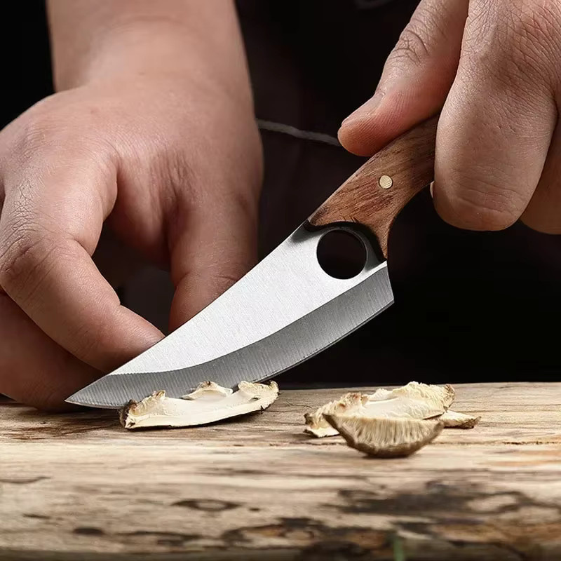 WXCOO Allzweck-Küchenmesser aus Edelstahl mit Holzgriff als Metzgermesser und Ausbeinmesser - Bild 2