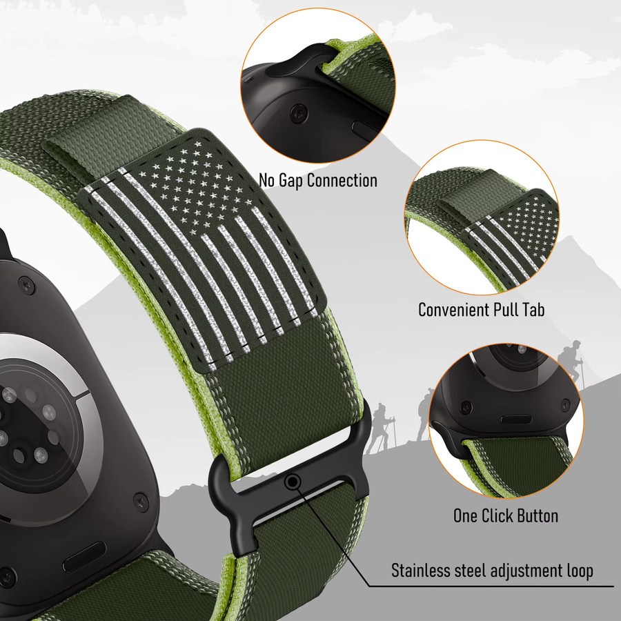 LCAPLE Uhrenarmband Textil/NATO, Schwarz, Unisex - Bild 2