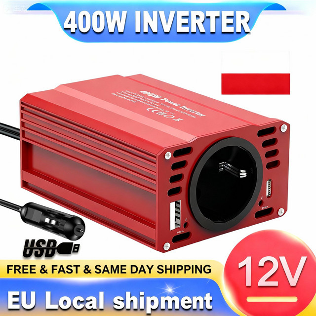 TATALIKEN Wechselrichter 12 V auf 220 V mit 500 W und 1500 W Spitzenleistung in Rot für Wohnwagen, Solarsysteme und Notstromversorgung - Bild 1
