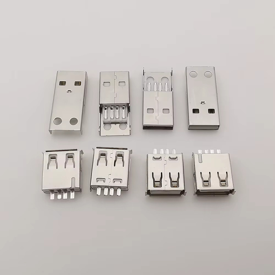 ALLiSHOP 10er Set USB 2.0 Typ A 4 Pin Montage Adapter Stecker Männlich und Weiblich in Weiß für DIY Reparatur und Datenübertragung - Bild 2