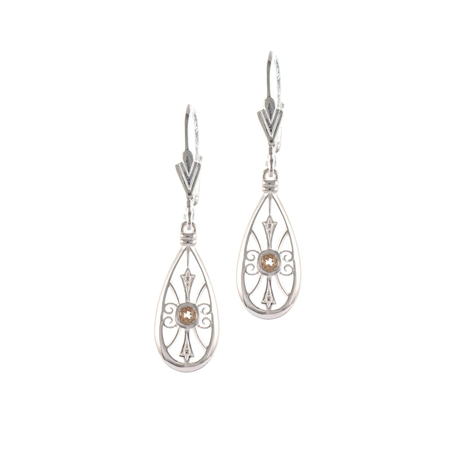 Ohrringe 925 Silber, Zirkonia, cognac, Damen - Bild 1