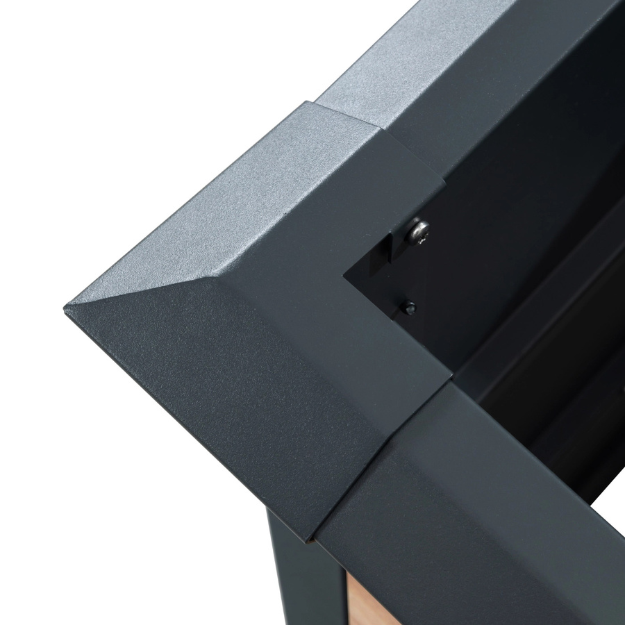 Westmann Metall-Hochbeet Primus-Multi L aus verzinktem Stahl in Holzoptik und Anthrazit mit Schneckenschutz, B/T/H: 150 x 75 x 77 cm - Bild 4