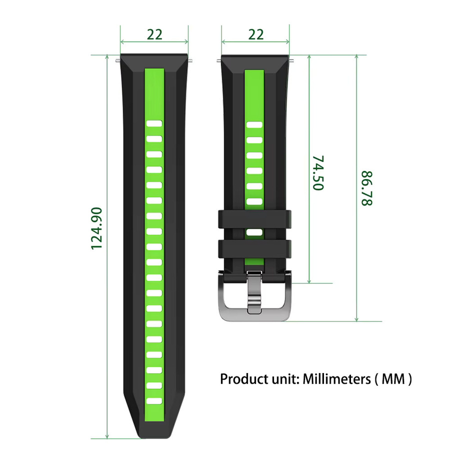 Samsung Uhrenarmband Silikon, 22 mm, Schwarz, Samsung Galaxy Watch 3 - Bild 4