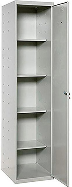 PROREGAL Putzmittelschrank AMEGO Metallschrank für den Haushalt in Grau mit 4 Fachböden, H x B x T: 180 x 40 x 40 cm - Bild 1