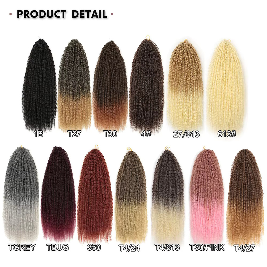 Alibaby Afro Yaki Haarverlängerung, synthetisch, Ombre, 20 Zoll, Damen - Bild 3