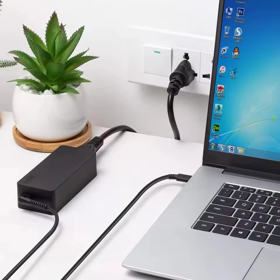 WAPUNO USB-C Laptop-Ladegerät Adapter 65W 20V 3,25A in Schwarz für DELL Lenovo ThinkPad HP Chromebook Yoga Huawei Xiaomi ASUS Carbon - Bild 3