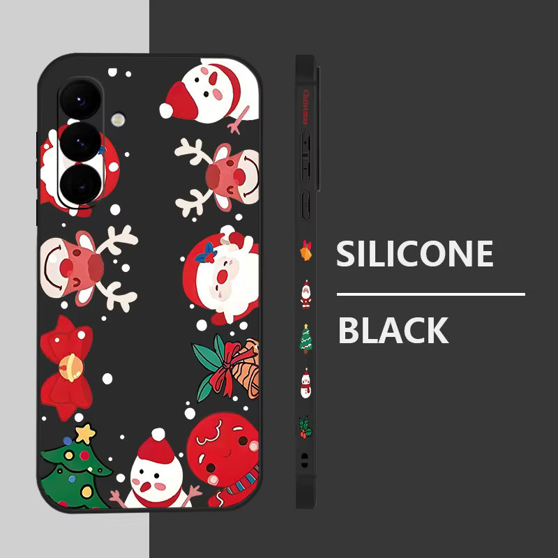 MOESOE Handyhülle mit Schneemann und Elch Design für Samsung Galaxy S25 S24 S23 Ultra S24 FE A56 A16 A36 A55 A54 A53 A15 A14 in Schwarz - Bild 2