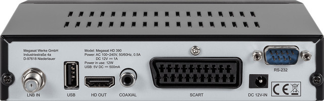 Megasat HD 390 DVB-S2 Full HD Receiver mit Front-USB und HDMI - Bild 2