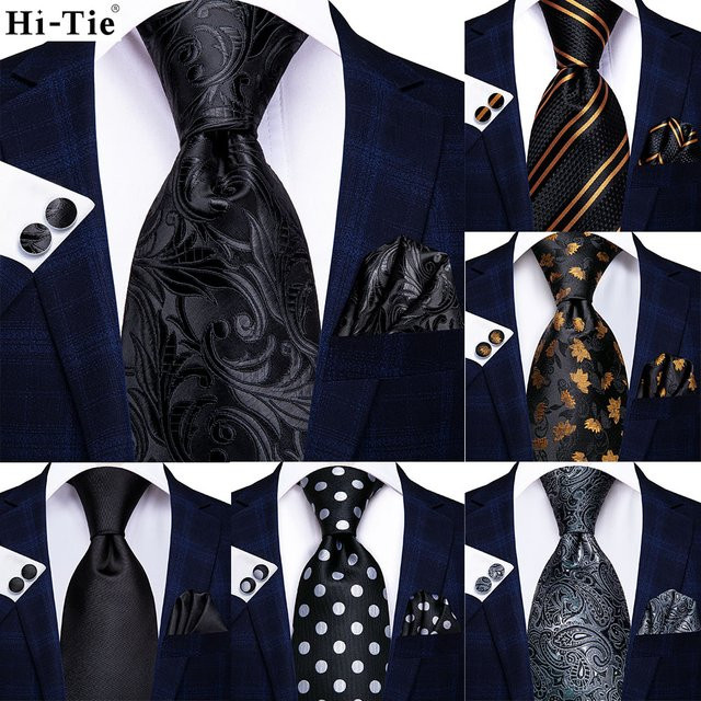 Hi-Tie Design Krawatte, Einstecktuch, Manschettenknöpfe, Herren - Bild 1