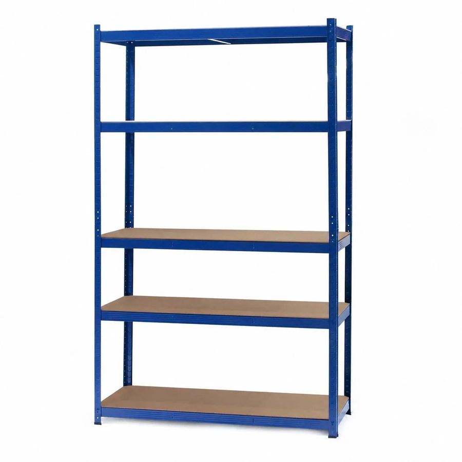 Wiltec Schwerlastregal Steckregal in Blau mit verstellbaren Regalböden, B/T/H: 100 x 50 x 204 cm - Bild 2