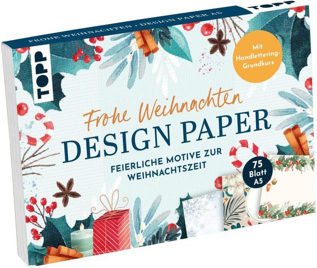 Design Paper A5 Frohe Weihnachten von frechverlag GmbH mit Handlettering-Grundkurs in Multicolour - Bild 1