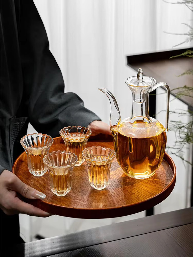 Handgefertigte japanische Teetasse aus hitzebeständigem Glas in Transparent, 60 ml - Bild 3