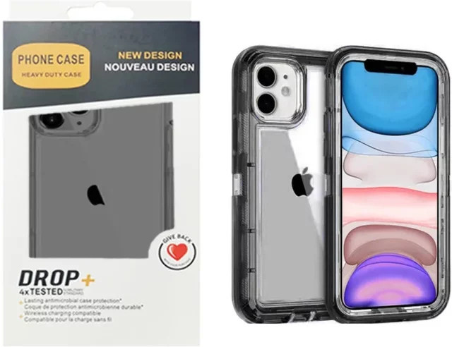 Ott Case Box Symmetry Armor Case für iPhone 16 15 14 13 12 11 Pro Max Transparent Grey Anti-Fall Schutzhülle - Bild 1
