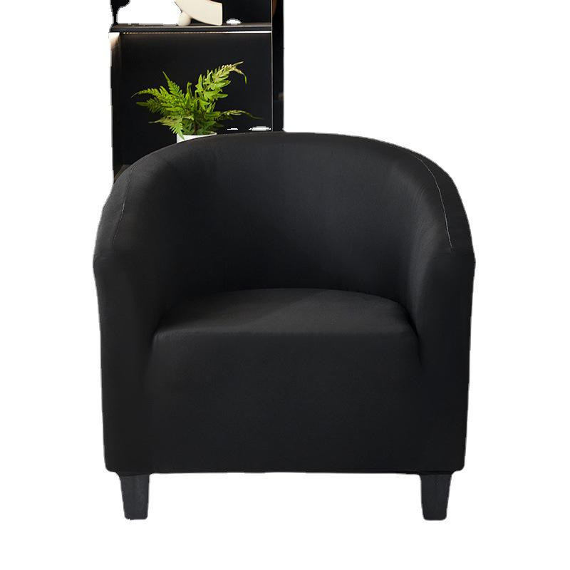 Elastischer halbkreisförmiger Sesselbezug von the BAY in einfarbigem Design für Cafés, Hotels und Lounges, Einheitsgröße - Bild 8
