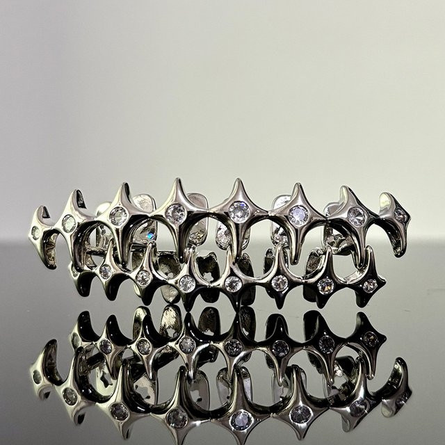 RACHELZ Grillz, Zirkonia, Silber, Unisex - Bild 1