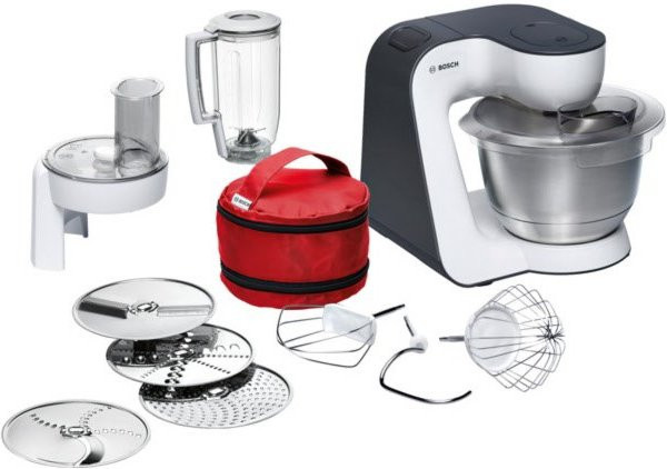 Bosch Küchenmaschine MUM50E32DE in Weiß/Anthrazit mit Edelstahlkomponenten - Bild 1