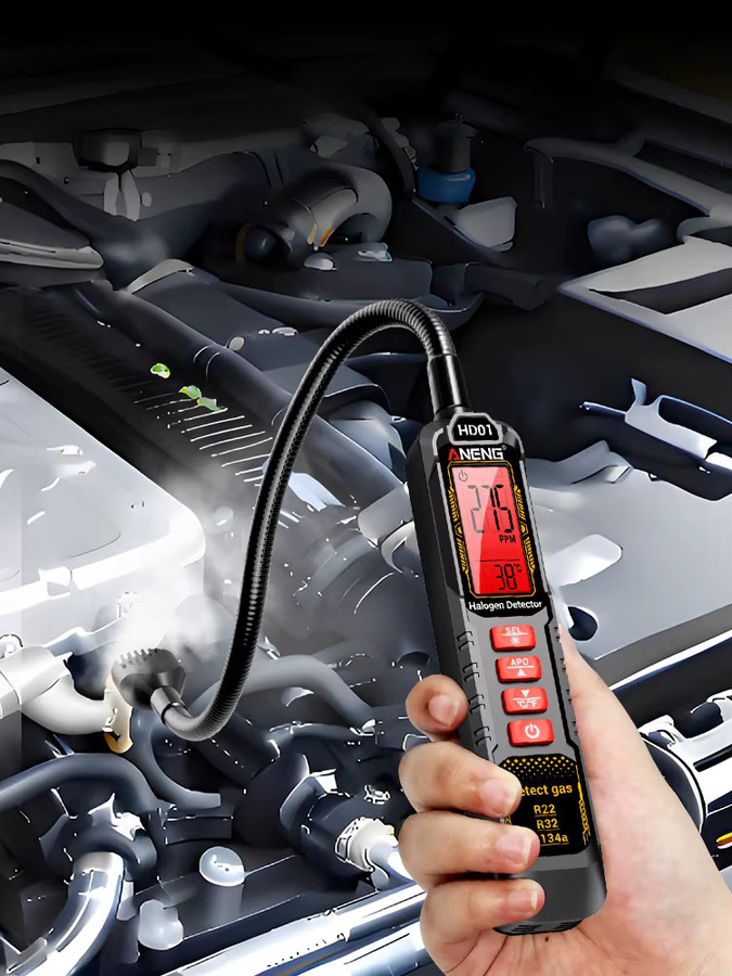 ANENG HD01 Kältemittel-Leckdetektor in Schwarz, hochempfindlicher Halogen-Gasdetektor und Freon-Lecktester für Autoklimaanlagen (R22, R32, R134a) - Bild 6
