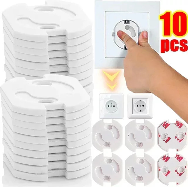 Baby Proofing Steckdosenschutz für amerikanische Standards in Weiß aus Kunststoff (1 oder 10 Stück) - Bild 1