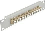 Delock Patch Panel für Schrankmontage LC Duplex MM x 12 in Grau und Beige, 1U, Breite: 25,4 cm - Bild 1
