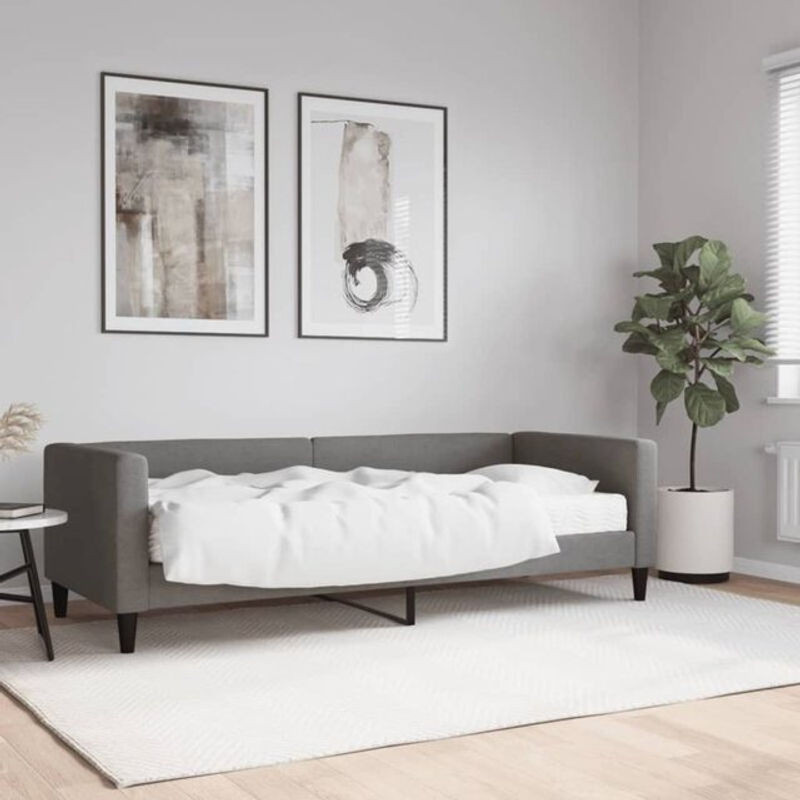 vidaxl Polsterbett Tagesbett mit Matratze aus Stoff und Metall in Anthrazit Grau B/T/H: 200 x 80 x 90 cm - Bild 1