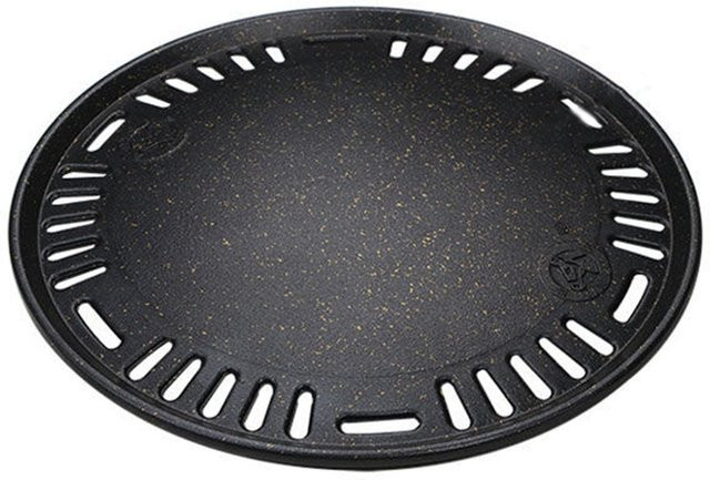 Fishine Koreanisches BBQ Antihaft Runde Barbecue Grillpfanne aus Medizinstein in Grau - Bild 1