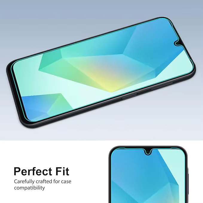 3er-Pack Samsung Galaxy A16 5G Displayschutzfolie aus gehärtetem Glas mit HD 9H Schutz, transparent - Bild 2