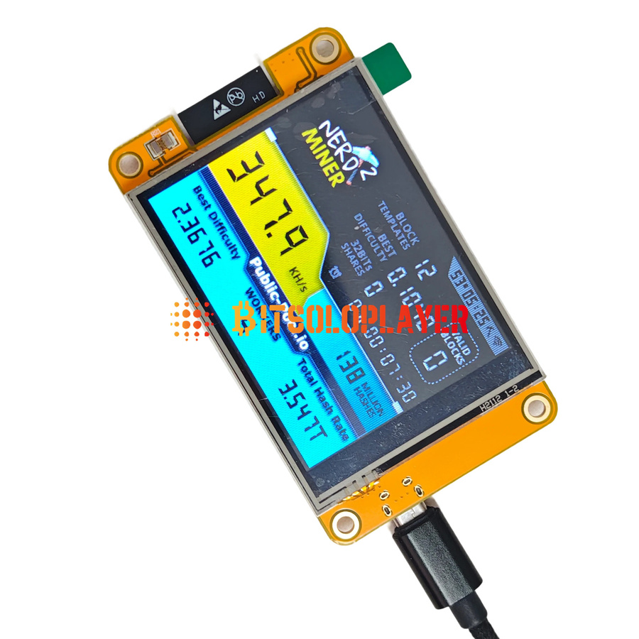 NerdMiner V2 Bitcoin Mining Maschine von nkeativas mit 2,8 Zoll Display für BTC Solo Lotterie, 350 kHz/s - Bild 2