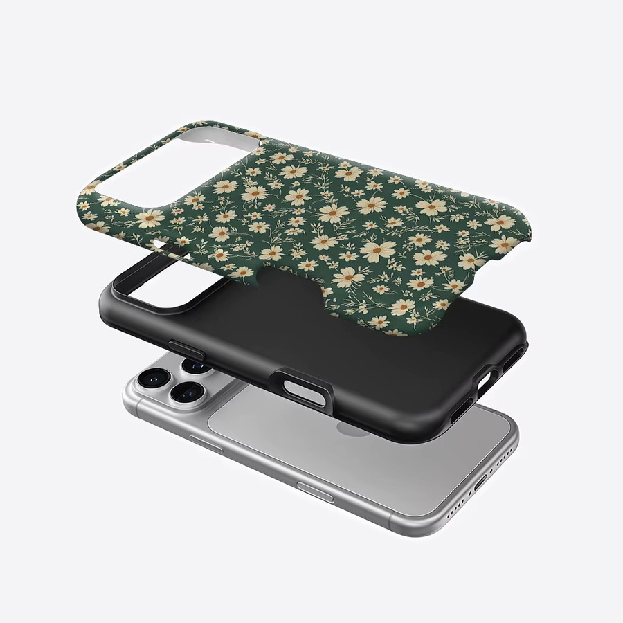 Aurea Case Matte Bumper MagSafe Schutzhülle mit Gänseblümchen Garten Design für iPhone 17 16 15 14 13 Pro Max Plus stoßfest aus hartem PC - Bild 2