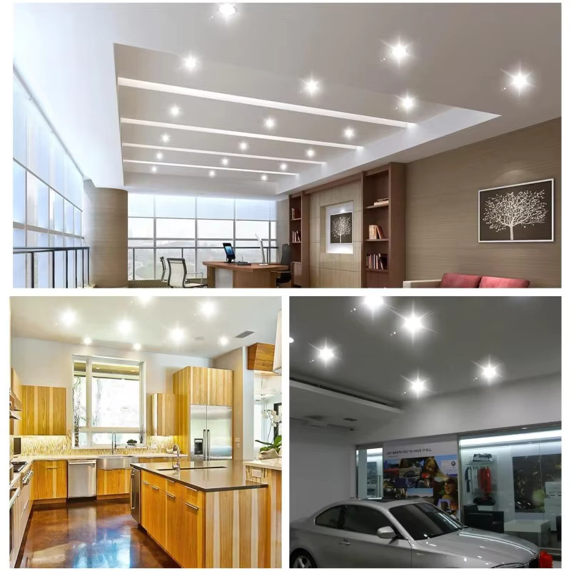 DSELCHUN LED Deckeneinbauleuchte Set, 10er Pack, runde LED-Panels aus Aluminium, weiß, 220V - Bild 2