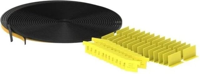 FeNau Montageset aus Kunststoff und Gummi für Glas 16,76-17,52 mm und 25 Meter Aluprofil in Gelb und Schwarz - Bild 1