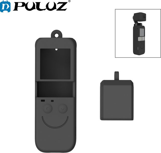 Puluz 2 in 1 Silikon Schutzhülle Set für DJI Osmo Pocket 2 in Schwarz - Bild 1