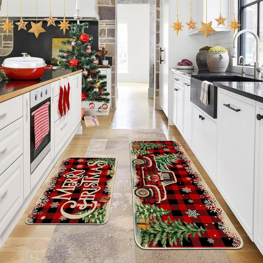 VIKAMA 2er-Set nordische Druckteppiche in Multicolor für Badezimmer, Wohnzimmer und Küche - Bild 3