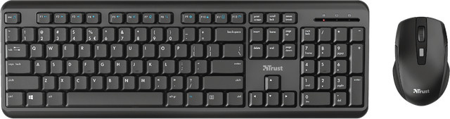 Trust Ody Kabelloses Tastatur-Maus-Set in Schwarz mit Membrane-Technologie und USB-A Anschluss - Bild 1