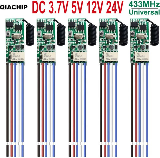QIACHIP Universal Wireless Fernbedienung Schalter RF Relais Empfänger mit LED Licht Controller DIY Kit 433,92 MHz - Bild 1