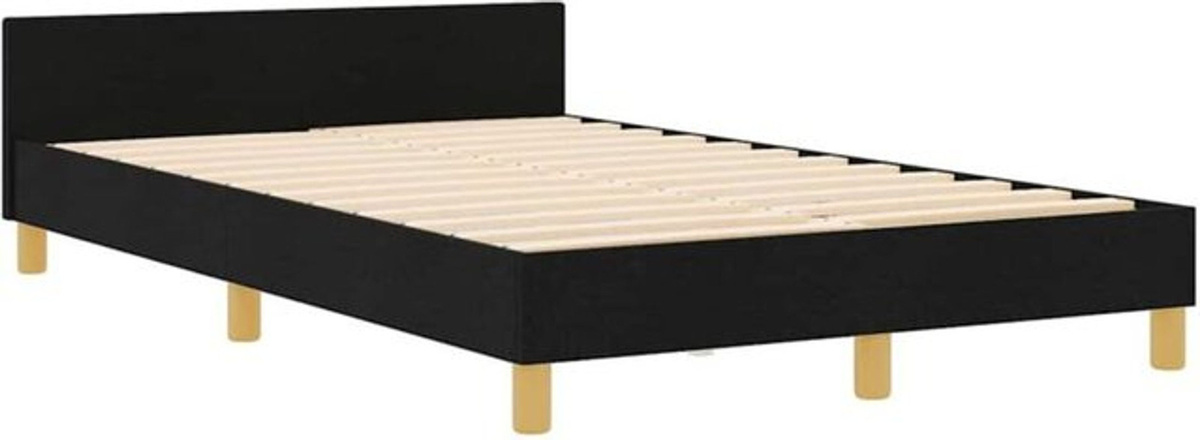 Modernes Polsterbett mit Kopfteil von vidaXL in Schwarz, Stoff, B/T: 120 x 190 cm - Bild 1