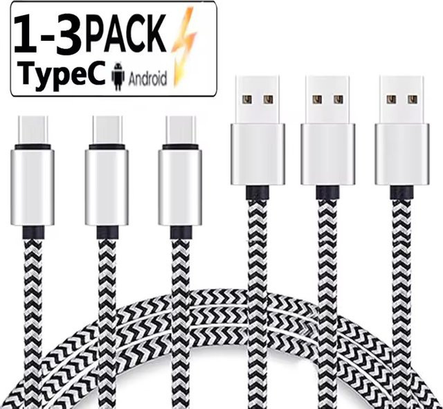 Koovesy USB Typ C Kabel mit Nylon-Gewebe für schnelles Laden und Datenübertragung - Bild 1