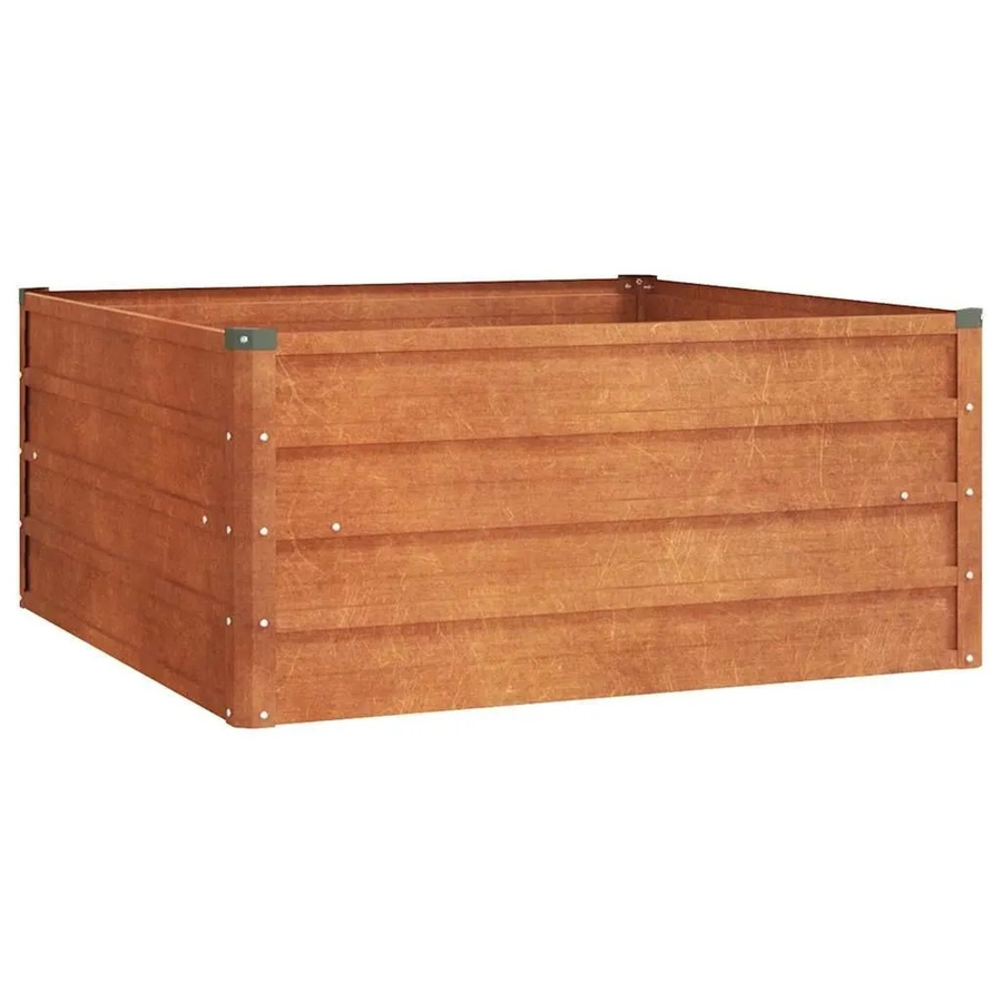 DELUKE Hochbeet ISAK aus Cortenstahl in Braun-antik, B/T/H: 100 x 100 x 45 cm - Bild 2