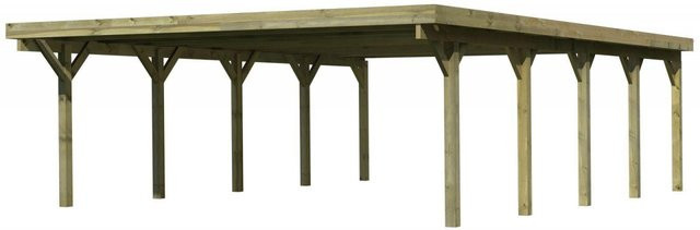 Karibu Doppelcarport Classic 3 Variante A in Natur-Grün, B/T: 563 x 777,5 cm - Bild 1