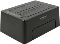 DeLOCK USB-C Dockingstation mit 2 SATA 6Gb/s Schächten und USB 3.1 Gen 2, Schwarz - Bild 1